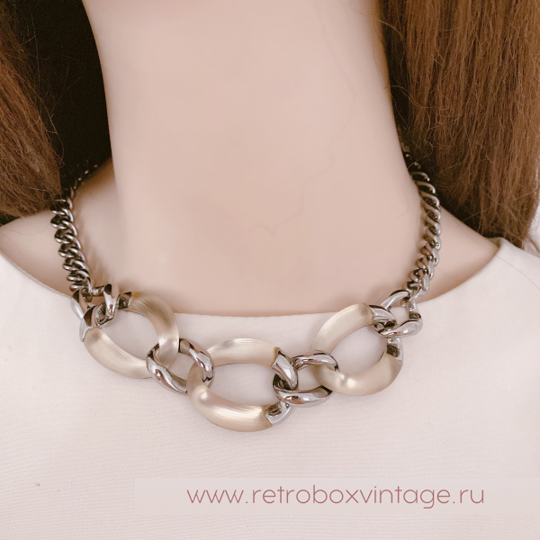 ALEXIS BITTAR Ожерелье "Карамель" бежевый люцит в темном серебре