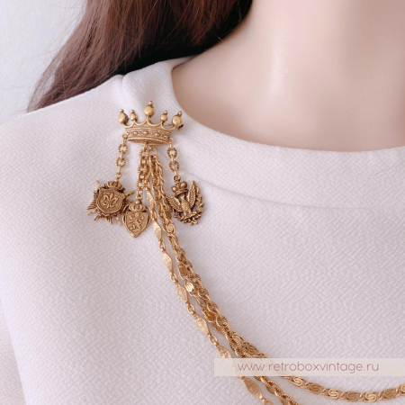 NO NAME Брошь-шатлен «Символы власти»