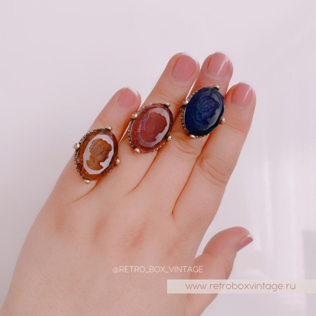 SWEET ROMANCE Кольцо «Богиня с инталией: аметист в бронзе» размер 8