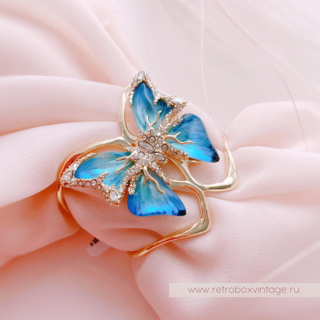 ALEXIS BITTAR Браслет каф «Голубая бабочка jardin mistere»