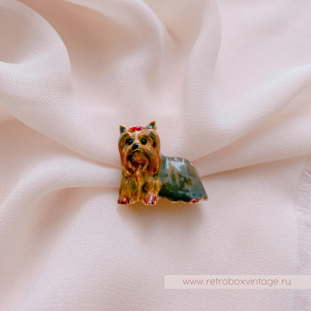 ERWIN PEARL Брошь «Собака йоркширский терьер»