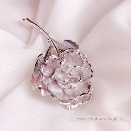 MONET Брошь «Серебристая роза»