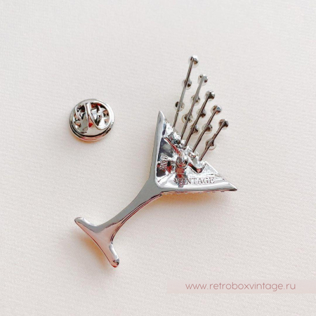 BUTLER AND WILSON Брошь-пин «Бокал с пузырьками: серебро» BUTLER AND WILSON Брошь-пин «Бокал с пузырьками: серебро»