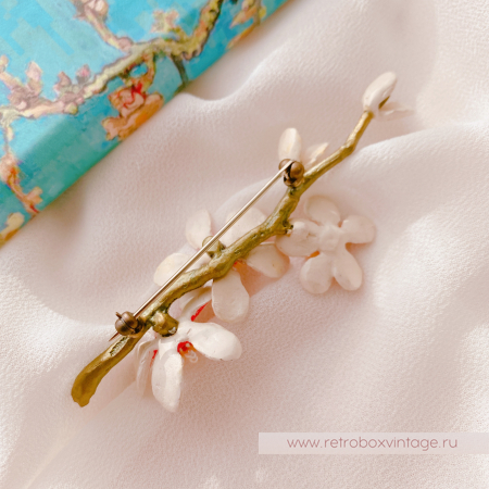 MICHAEL MICHAUD Брошь «Цветущий миндаль Ван Гога» золотые тычинки