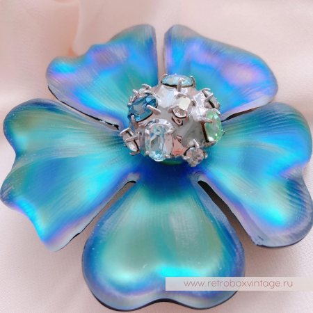 ALEXIS BITTAR Брошь «Цветок галактики: изумруд» имперский люцит