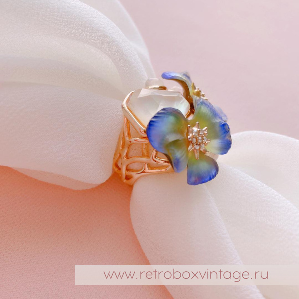 ALEXIS BITTAR Кольцо «Фиолетовые фиалки - анютины глазки»