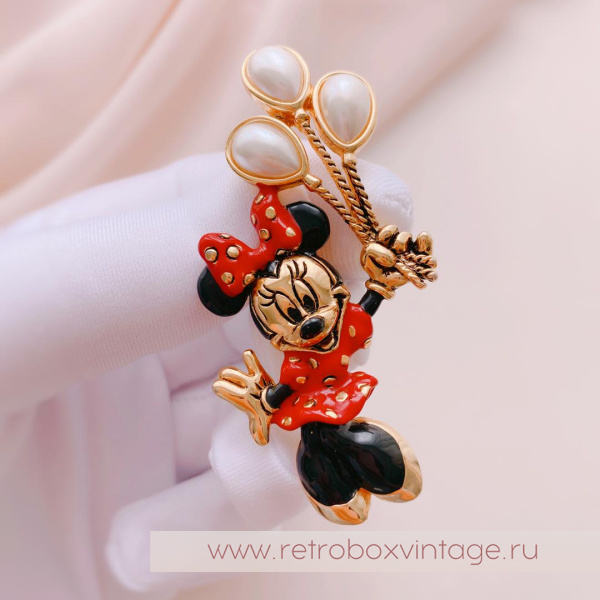NAPIER / DISNEY Брошь «Минни Маус с шарами»