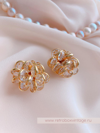 SWAROVSKI Клипсы с безелями «Кубышки»