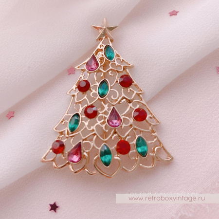 MONET Брошь «Кристальная елочка»