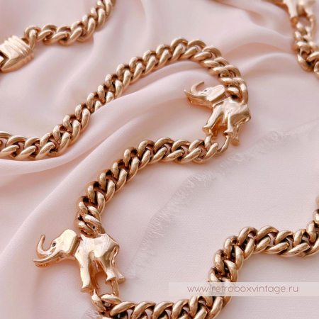 CAROLEE Ожерелье-цепь «Золотые слоны»