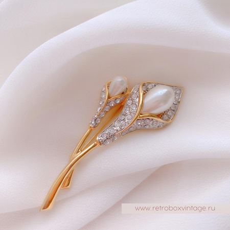 EDITH VANDERBILT Брошь «Жемчужные каллы»