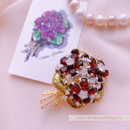 NOLAN MILLER Брошь «Букет фиалок»