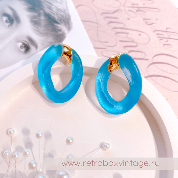 ALEXIS BITTAR Серьги "Оливия: голубая лагуна"