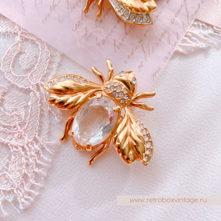 SWAROVSKI Брошь "Пчелка утренней росы"