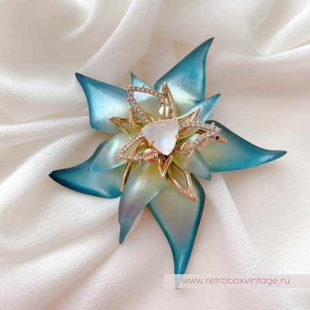 ALEXIS BITTAR Брошь «Голубой эдельвейс»