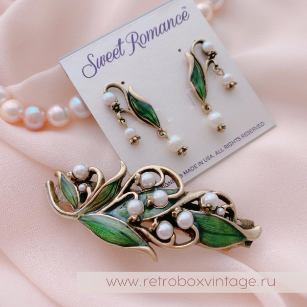 SWEET ROMANCE Заколка-автомат «Жемчужные ландыши»