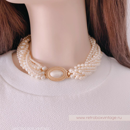 CAROLEE Ожерелье-чокер «Ода женственности: жемчужное многорядое»