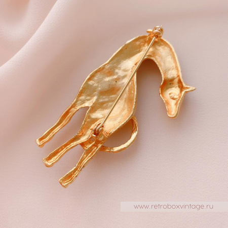 Брошь «Жираф с кристаллами»