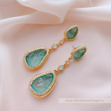 KARA ROSS Серьги «Зеленые самоцветы»