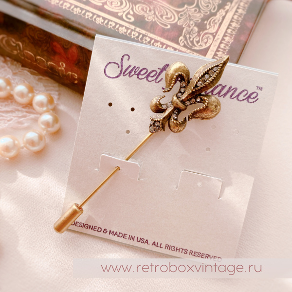 SWEET ROMANCE Брошь-стик «Флер де лис — королевская лилия: бронза»
