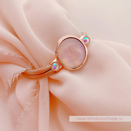 KIRKS FOLLY Браслет «Персиковая луна в розовом золоте» кожаный ремешок