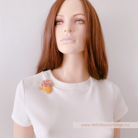 NAPIER Брошь «Корзинка с цветами и жемчужинами» NAPIER Брошь «Корзинка с цветами и жемчужинами»