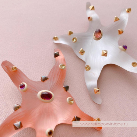 ALEXIS BITTAR Брошь «Морская звезда: белая»