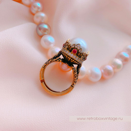 FIORE DI FIRENZE Кольцо «Короны с жемчугом» коллекция SOVRANO