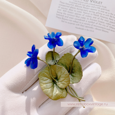 MICHAEL MICHAUD Брошь "Дикие фиалки"