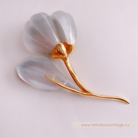 ALEXIS BITTAR Брошь «Белый цветок мака» тюльпан