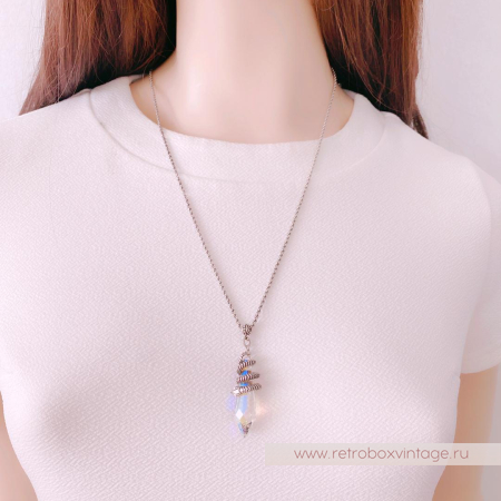 SWEET ROMANCE Комплект «Змейка и магический кристалл: прозрачный АВ в серебре»