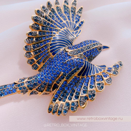 JOAN RIVERS Брошь «Синяя птица счастья» с номером на сертификате