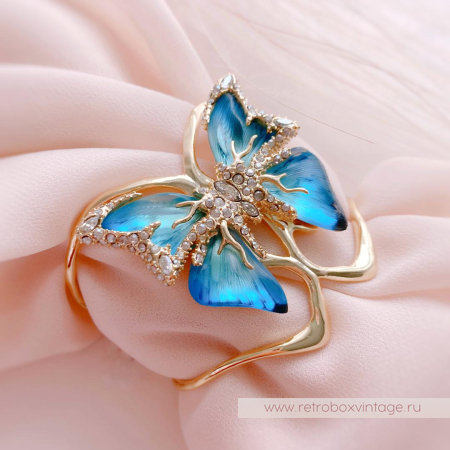 ALEXIS BITTAR Браслет каф «Голубая бабочка jardin mistere»