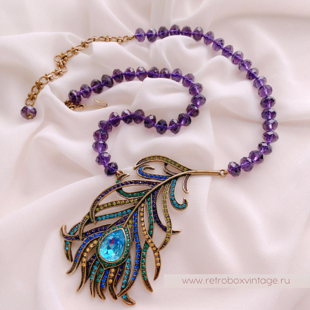 HEIDI DAUS Браслет «Перо синей птицы» павлин размер L