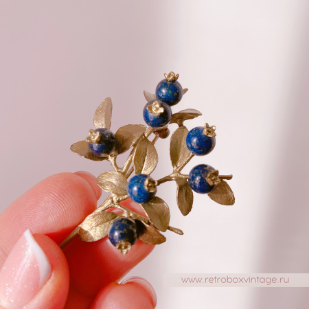 MICHAEL MICHAUD Брошь "Черника" (натуральный лазурит)