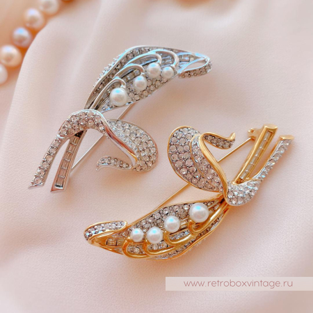 NOLAN MILLER Брошь «Хрустальный ландыш: серебро»