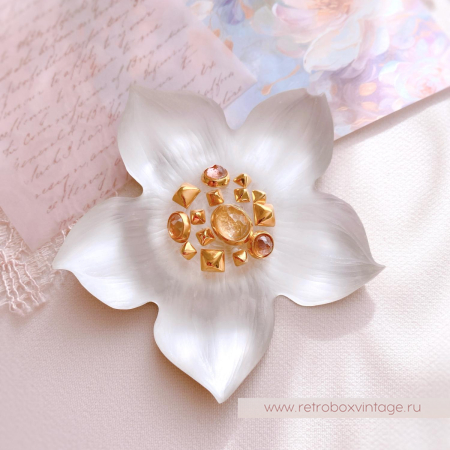 ALEXIS BITTAR Брошь "Цветок белого жасмина"
