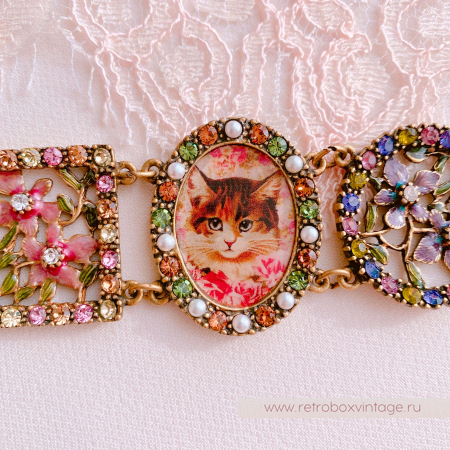SWEET ROMANCE Браслет "Кошки и цветы"