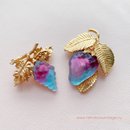 NAPIER Брошь винтажная «Земляника»