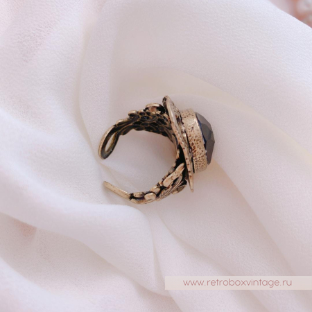 SWEET ROMANCE Кольцо «Одетта: фиолетовый аметист в бронзе» (уценка)