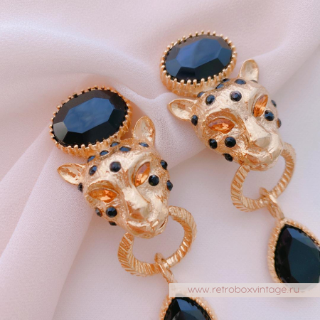 GRAZIANO Клипсы «Хищные кошки леопарды»