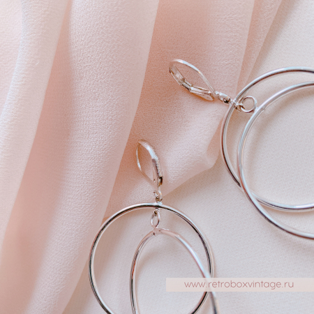 JOAN RIVERS Серьги "Двойные кольца: серебро"