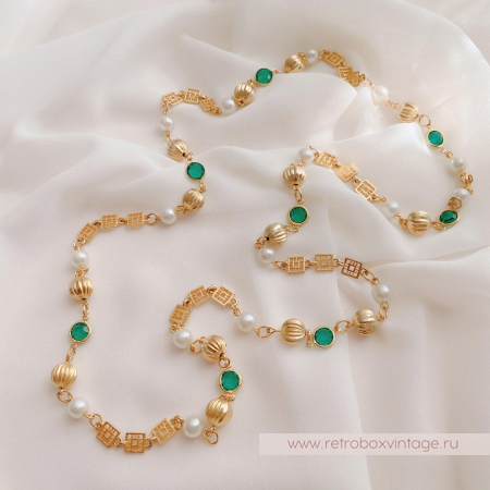 Нить безелей с жемчугом «Изумрундия» NO NAME 