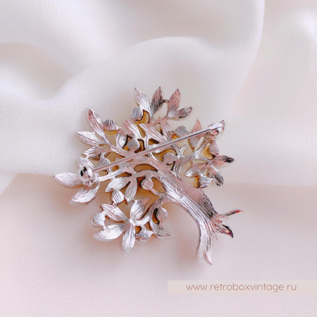 TRIFARI Брошь «Жемчужное древо жизни: серебро»