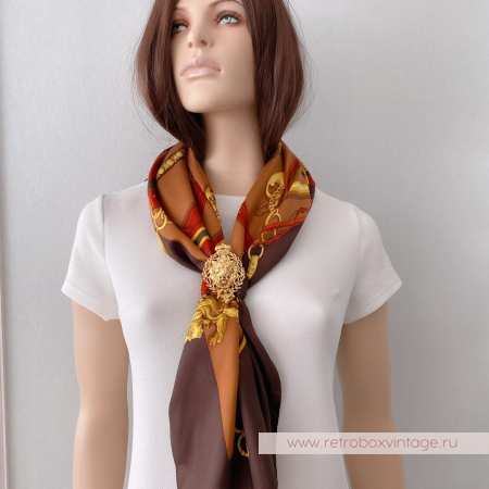 ANNE KLEIN Клип для платка «Король-лев с короной»