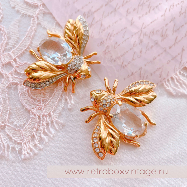 SWAROVSKI Брошь "Пчелка утренней росы"