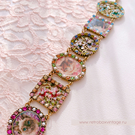 SWEET ROMANCE Браслет "Кошки и цветы"