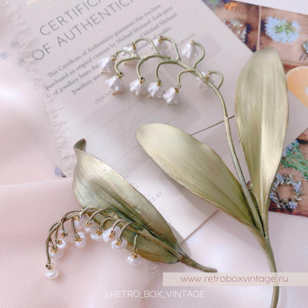 MICHAEL MICHAUD Серьги «Майский ландыш: две жемчужины» (небольшой нюанс)