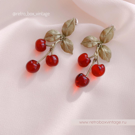 MICHAEL MICHAUD Серьги «Вишня морелло: три ягодки»