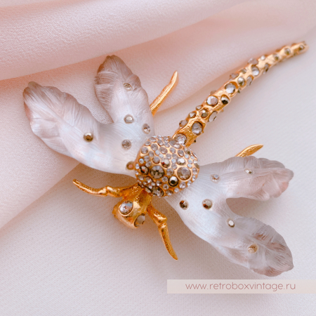 ALEXIS BITTAR Брошь "Бежевая стрекоза"